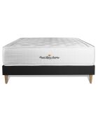 Ensemble matelas à mémoire de forme & sommier Buckingham noir - 180x200 cm