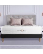 Ensemble matelas à mémoire de forme & sommier Buckingham noir - 180x200 cm