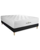 Ensemble matelas à mémoire de forme & sommier Buckingham noir - 180x200 cm