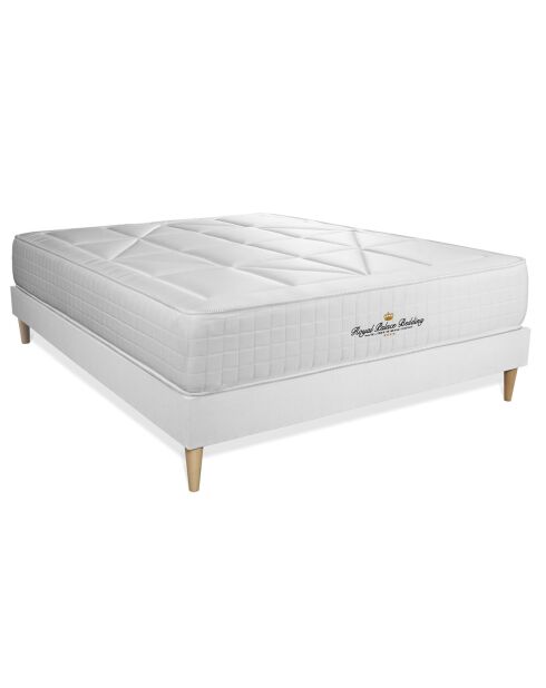 Ensemble matelas ressorts ensachés & mémoire de forme + sommier Windsor blanc - 140x200 cm