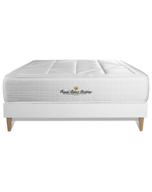 Ensemble matelas ressorts ensachés & mémoire de forme + sommier Windsor blanc - 160x200 cm