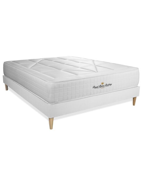 Ensemble matelas ressorts ensachés & mémoire de forme + sommier Windsor blanc - 160x200 cm