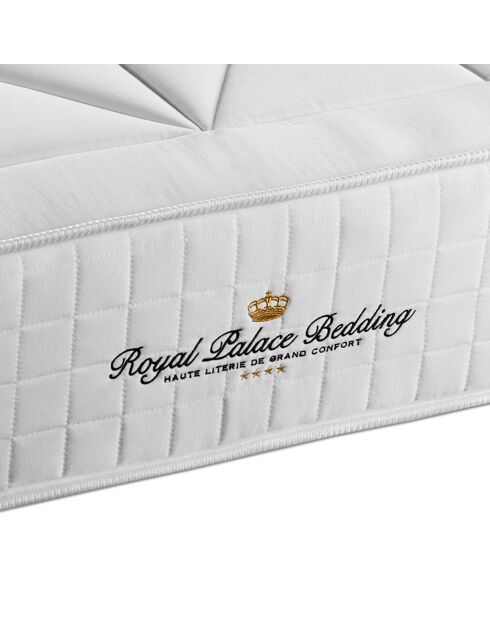 Ensemble matelas ressorts ensachés & mémoire de forme + sommier Windsor blanc - 200x200 cm
