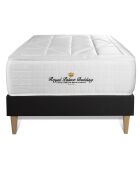 Ensemble matelas ressorts ensachés & mémoire de forme + sommier Windsor noir - 90x190 cm