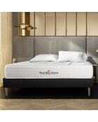 Ensemble matelas ressorts ensachés & mémoire de forme + sommier Windsor noir - 90x190 cm
