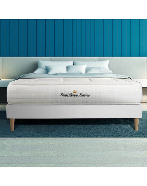 Ensemble matelas à mémoire de forme & sommier Balmoral blanc - 90x190 cm