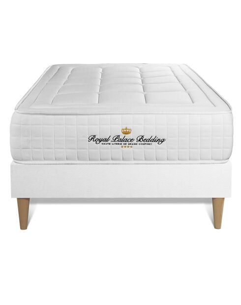 Ensemble matelas à mémoire de forme & sommier Balmoral blanc - 90x200 cm