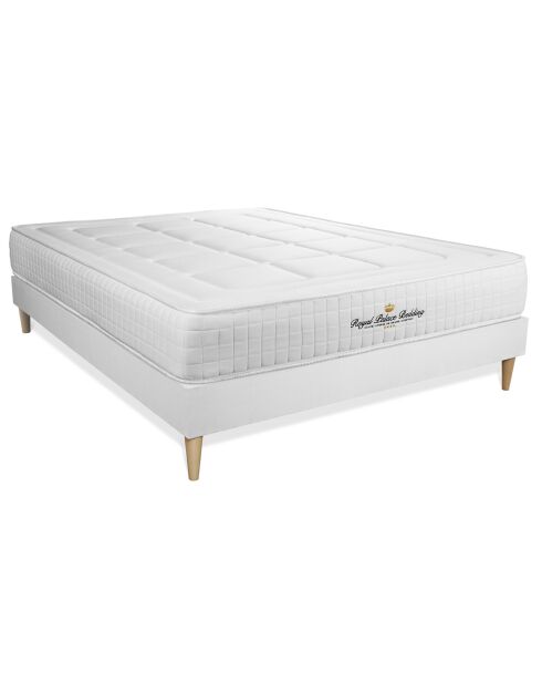 Ensemble matelas à mémoire de forme & sommier Balmoral blanc - 140x200 cm