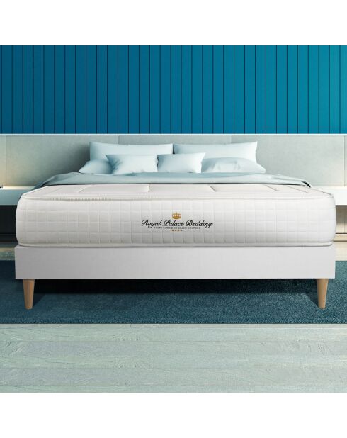 Ensemble matelas à mémoire de forme & sommier Balmoral blanc - 200x200 cm