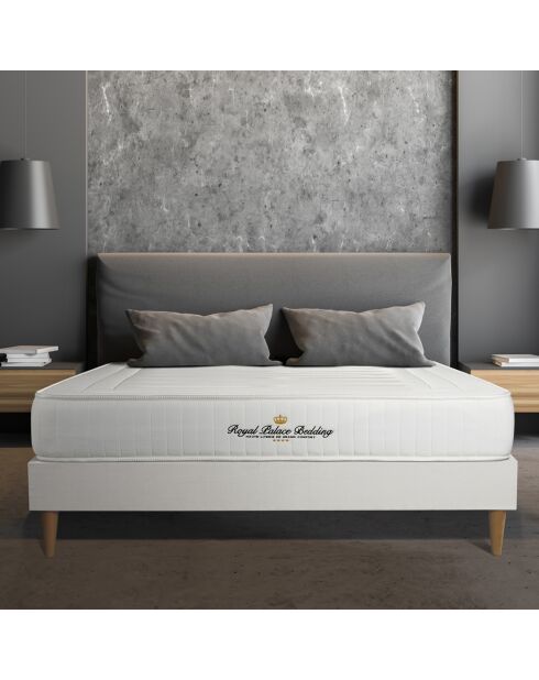 Ensemble matelas à mémoire de forme & sommier Nottingham blanc - 90x200 cm