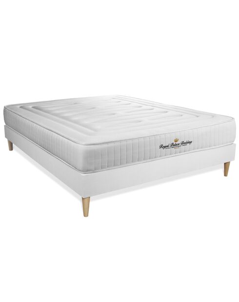Ensemble matelas à mémoire de forme & sommier Nottingham blanc - 160x200 cm