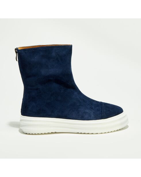 Bottes en Velours de Cuir de chèvre bleues