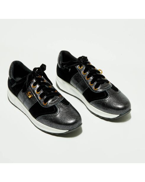 Sneakers en Velours de cuir Boy noires