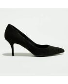 Escarpins en Velours de Cuir noirs - Talon 8.5 cm