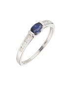 Bague Ganma Diamants 0.011ct & Saphir 0.35 ct Or Blanc
