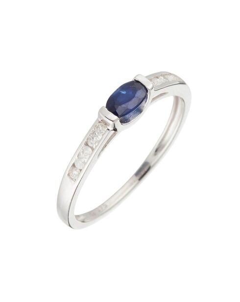 Bague Ganma Diamants 0.011ct & Saphir 0.35 ct Or Blanc