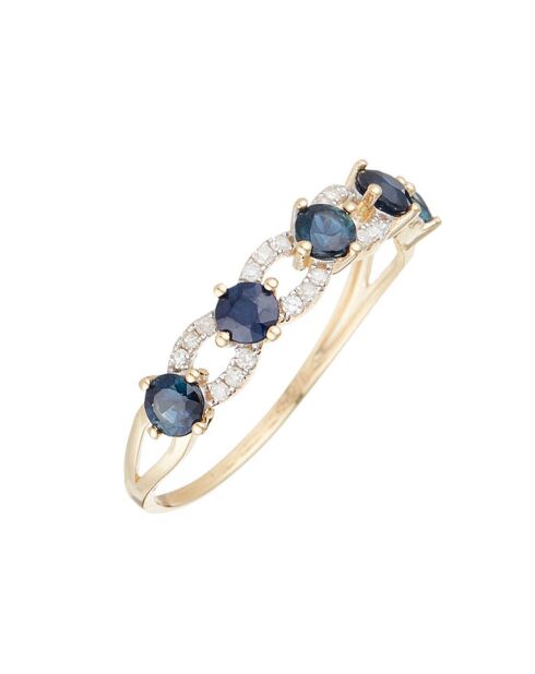 Bague Katu Diamants 0.11 ct & Saphirs 0.18 ct or jaune