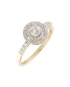 Bague Nosy Diamants 0.25 ct & Topaze Blanche 0.4 ct or jaune