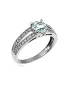 Anillo Sanda en oro blanco con diamantes de 0,33 quilates y topacio de 1,57 quilates