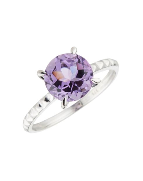 Bague Clou Or Blanc Amethyste 2.3 cts
