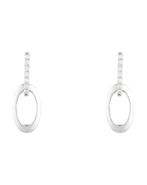Boucles d'oreilles Bari Or Blanc Diamants 0.06 ct