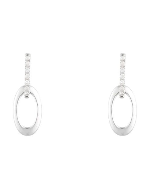 Boucles d'oreilles Bari Or Blanc Diamants 0.06 ct