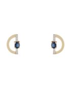 Boucles d'oreilles Lana Or Jaune Diamants 0.066 ct & Saphirs 0.5 ct