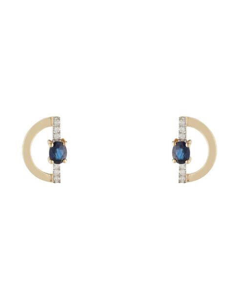 Boucles d'oreilles Lana Or Jaune Diamants 0.066 ct & Saphirs 0.5 ct