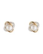 Boucles d'oreilles Mitsa Diamants 0.21 ct & Perles or jaune