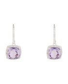 Trang Ohrringe Weißgold 0,40 ct Diamanten und 4,6 ct Amethyste