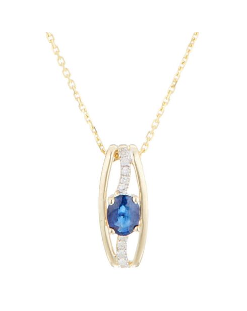 Dumai Anhänger aus 0,67 ct Diamanten und 0,04 ct Saphir-Gelbgold