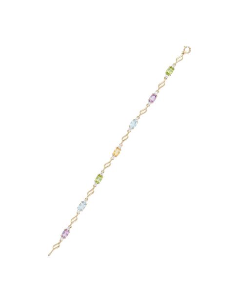 My Rainbow armband geelgoud 2.32ct topazen, 0.9ct amethisten en peridots