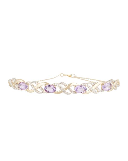 Pulsera Launceston de oro amarillo con diamantes de 0,42 quilates y amatista de 2,8 quilates