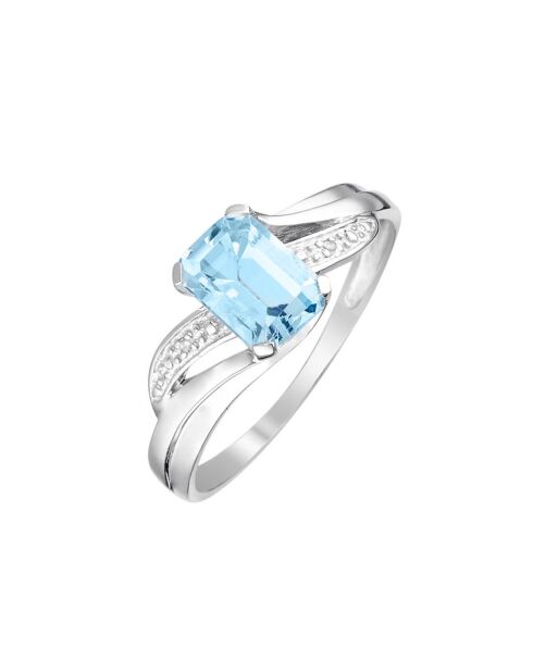 Bague Bora Bora Diamants 0.01 ct & Topaze 1.33 ct Or Blanc
