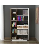 Bibliothèque Luma noyer blanc - 25x80.4x188.6 cm