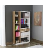 Bibliothèque Luma noyer blanc - 25x80.4x188.6 cm