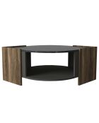 Table basse Marbel noyer gris/noir - 75x75x40 cm