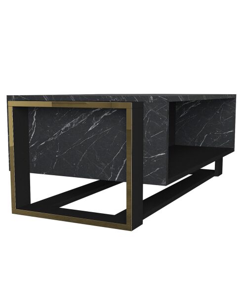 Table basse Bianco noir/doré- 106.4x60x40.4 cm