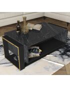 Table basse Bianco noir/doré- 106.4x60x40.4 cm