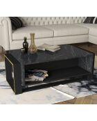 Table basse Bianco noir/doré- 106.4x60x40.4 cm