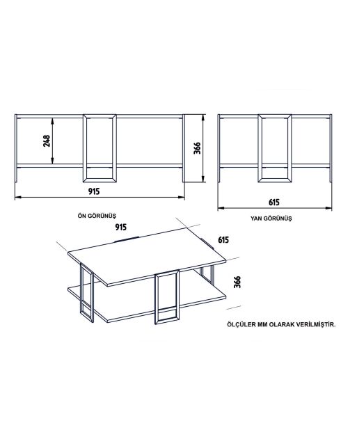 Tavolino da caffè nero e oro a pois - 91,5x61,5x36,6 cm