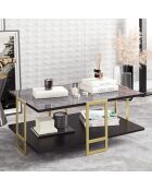 Table basse Polka noir/doré- 91.5x61.5x36.6 cm