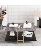 Table basse Polka noir/doré- 91.5x61.5x36.6 cm