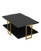 Table basse Polka noir/doré- 91.5x61.5x36.6 cm