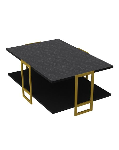 Table basse Polka noir/doré- 91.5x61.5x36.6 cm