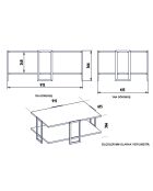 Table basse Polka doré/blanc - 91.5x61.5x36.6 cm
