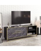 Meuble TV Polka noir/doré- 160x38,5x56,6 cm