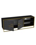 Meuble TV Polka noir/doré- 160x38,5x56,6 cm