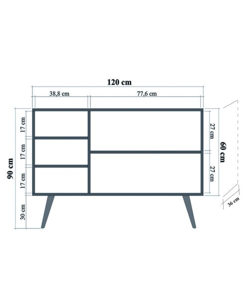 Console Corde multicolore - 120x94x36 cm