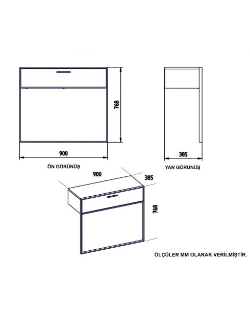 Console Polka or/blanc - 90x38.5x76.8 cm